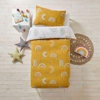little furn. Rainbow Tribe Duvet Cover and Pillowcase Set, Mustard, Double