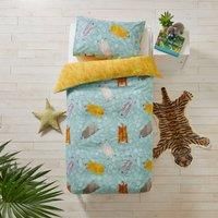 little furn. Wild Friends Duvet Cover and Pillowcase Set, Teal, Toddler
