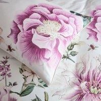 Paoletti Krista Pillowcase, White/Purple/Green, 50cm x 75cm