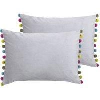 Paoletti Fiesta Twin Pack Polyester Filled Cushions, Dove/Multi, 2 Count (Pack of 1)