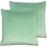 Paoletti Meridian Twin Pack Polyester Filled Cushions, Mineral/Teal, 55 x 55 cm