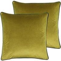 Paoletti Meridian Twin Pack Polyester Filled Cushions, Moss/Emerald, 55 x 55cm