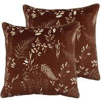 furn. Fearne Twin Pack Polyester Filled Cushions, Brick, 50 x 50cm