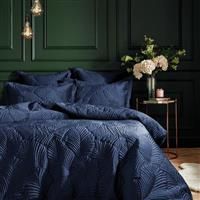 Paoletti Palmeria Quilted Duvet Cover, Navy, 228 x 218 cm