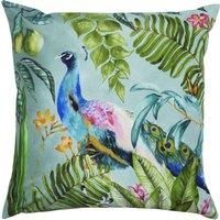 Evans Lichfield Peacock Outdoor Polyester Filled Cushion, Multi, 43 x 43cm