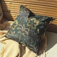 Evans Lichfield Palms Outdoor Polyester Filled Cushion, Forest, 43 x 43cm
