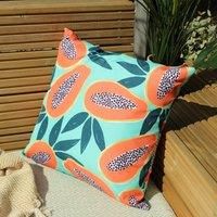 furn. Papaya Outdoor Polyester Filled Cushion, Aqua, 43 x 43cm