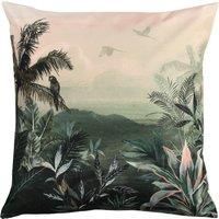 furn. Jungle Outdoor Polyester Filled Cushion, Blush/Forest, 43 x 43cm
