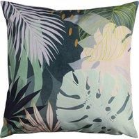 furn. Leafy Outdoor Polyester Filled Cushion, Teal, 43 x 43cm
