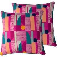Riva Home Barcelona Polyester Filled Cushions (Twin Pack), Fuchsia, 50 x 50cm