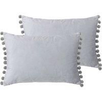 Paoletti Fiesta Twin Pack Polyester Filled Cushions Dove/Silver
