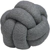 furn. Boucle Knot Polyester Filled Cushion, Polyester, Charcoal