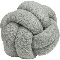 furn. Boucle Knot Polyester Filled Cushion, Polyester, Silver