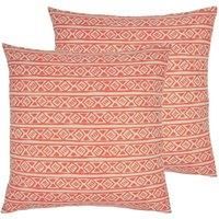 furn. Rocco Polyester Filled Cushions (Twin Pack), Coral, 45 x 45cm