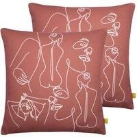Furn. Body Art Twin Pack Polyester Filled Cushions Clay Red