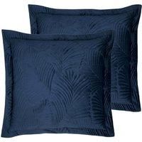 Paoletti Palmeria Twin Pack Polyester Filled Cushions Navy