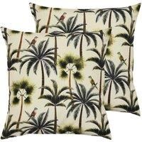 furn. Evans Lichfield Palms Outdoor Twin Pack Cushion - Forest - Square - 43cm x 43cm