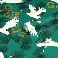 furn. Demoiselle Botanical Printed Wallpaper, Jade