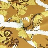 furn. Demoiselle Botanical Printed Wallpaper, Mustard