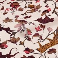 furn. Exotic Wildlings Tropical Printed Wallpaper, Natural/Multi