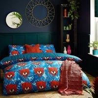 furn. Untamed Duvet Cover Set, Polycotton, Blue, Super King
