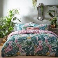 furn. Medinilla Single Duvet Cover Set, Cotton, Polyester, Mint/Lilac, 703MEDI/D01/MILI, Green