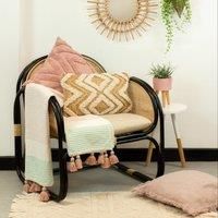 furn. Banda Throw, Cotton, Mink/Pink