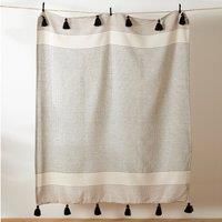 furn. Banda Throw, Cotton, Pecan/Black, 125 x 150cm