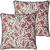 Furn. Annika Polyester Filled Cushions Twin Pack Brick