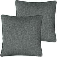 Paoletti Blenheim Polyester Filled Cushions (Twin Pack), Grey/Ochre, 45 x 45cm