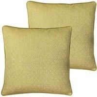 Paoletti Blenheim Polyester Filled Cushions (Twin Pack), Viscose, Polyester, Linen, Ochre