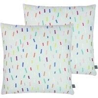 Prestigious Textiles Dolly Mixture Polyester Filled Cushions Twin Pack Cotton Rainbow