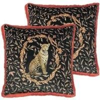 Paoletti Kitraya Polyester Filled Cushions Twin Pack Paprika