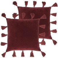 furn. Medina Polyester Filled Cushions (Twin Pack), Cotton, Berry