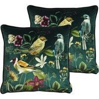 Evans Lichfield Midnight Garden Polyester Filled Cushions Twin Pack Birds