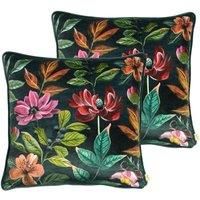 Evans Lichfield Midnight Garden Polyester Filled Cushions Twin Pack Winter Floral