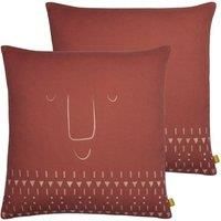 furn. Pacha Polyester Filled Cushions (Twin Pack), Recycled Polyester, Terracotta