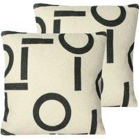 furn. Shearling Circa Polyester Filled Cushions (Twin Pack), Polyester, Black