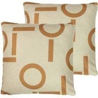 Furn. Shearling Circa Polyester Filled Cushions Twin Pack Ginger