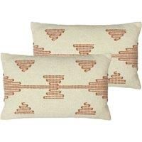 Furn. Sonny Polyester Filled Cushions Twin Pack Cotton Brick