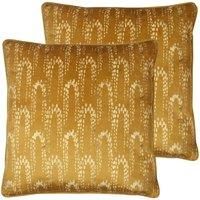 furn. Wisteria Polyester Filled Cushions (Twin Pack), Polyester, Gold
