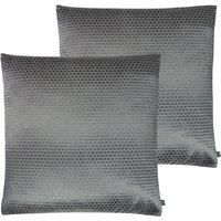 Prestigious Textiles Emboss Polyester Filled Cushions Twin Pack Cotton Sterling