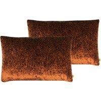 Kai Lynx Polyester Filled Cushions Twin Pack Viscose Cotton Rust