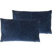 Furn. Mahal Polyester Filled Cushions Twin Pack Cotton Navy