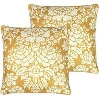 Paoletti Melrose Polyester Filled Cushions Twin Pack Honey
