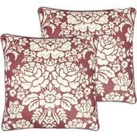 Paoletti Melrose Polyester Filled Cushions Twin Pack Mulberry