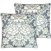 Paoletti Melrose Polyester Filled Cushions Twin Pack Slate Blue
