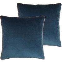 Paoletti Meridian Polyester Filled Cushions Twin Pack Petrol/Blush