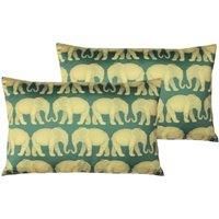 Paoletti Parade Polyester Filled Cushions Twin Pack Emerald