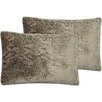 Paoletti Python Polyester Filled Cushions Twin Pack Champagne